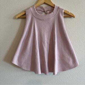 Free People Sleeveless Ribbed Swing Top - Light Mauve